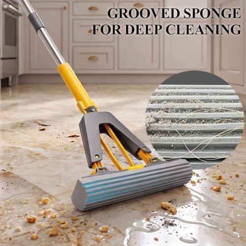 52" Sponge Mop for Floor Cleaning, Self-Squeezing Roller Mop - Image 5