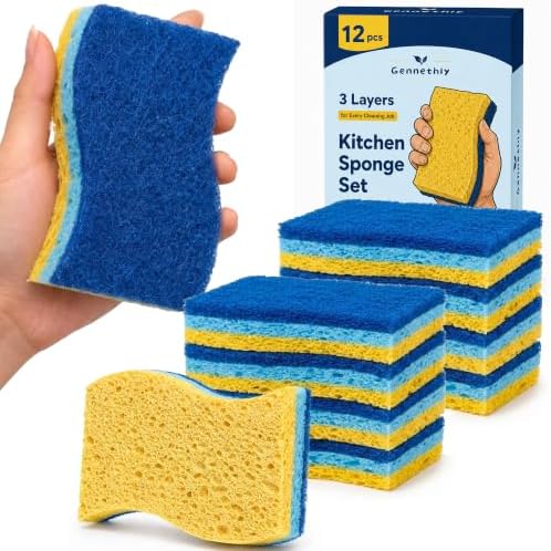 12 PCS Sponges Kitchen, Non Scratch Scrub Sponges by Unknown