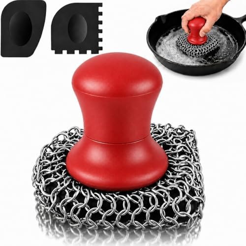 Cast Iron Scrubber and Scraper | 316 Chainmail Scrubber by Onewly