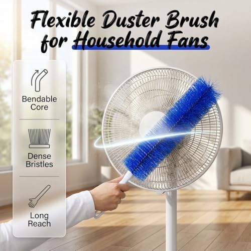 Bendable Microfiber Head, Fan Cleaner Brush, Reusable Fan Brush Cobweb Duster - Image 4