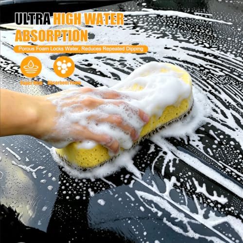 2 Pack Large Plush Car Sponge for Cleaning - Image 3