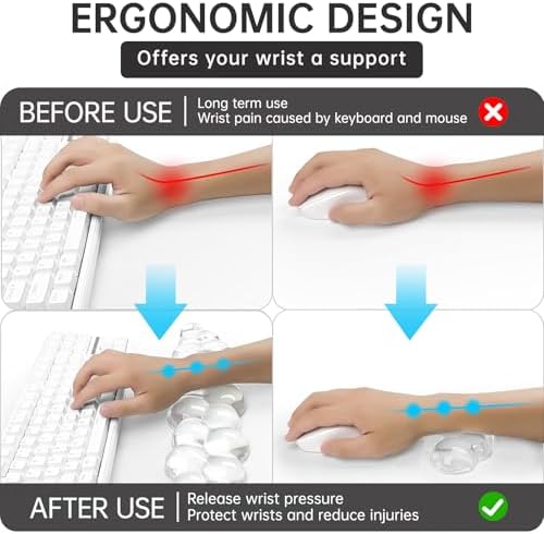 Mouse Pad with Wrist Rest, Soft Cloud Gel Keyboard Mouse Pad Set with Hand - Image 3