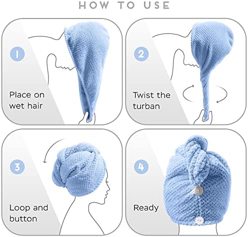 SimpleField 2 Pack Microfiber Hair Towel Wrap - Image 6