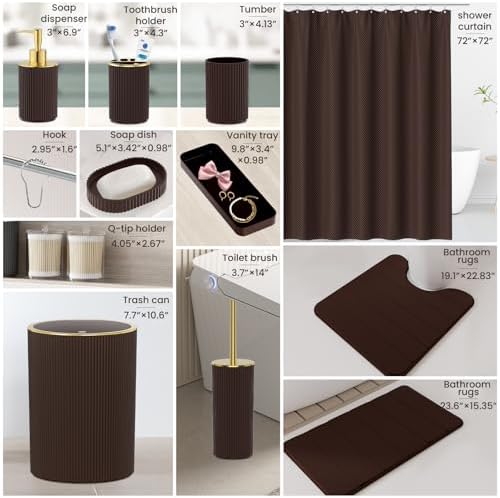Brown Bathroom Accessories Set - Image 2