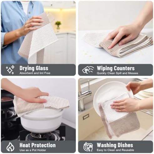 Homaxy Premium 100% Cotton Kitchen Towels 18"x28", 6 Pack - Image 6