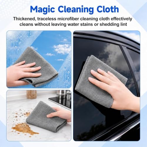 5 Pack Genie Cloth Magic Cloth, Microfiber Cleaning Cloths, Lint Free Reusable - Image 5