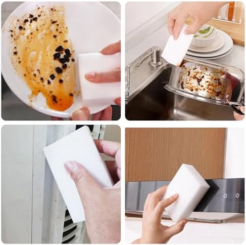 Versatile 100-Pack Magic Sponges Cleaning Erasers, Long-Lasting Melamine Sponge - Image 2