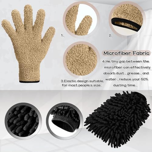 Potchen 6 Pcs Microfiber Dusting Mitt Glove - Image 3