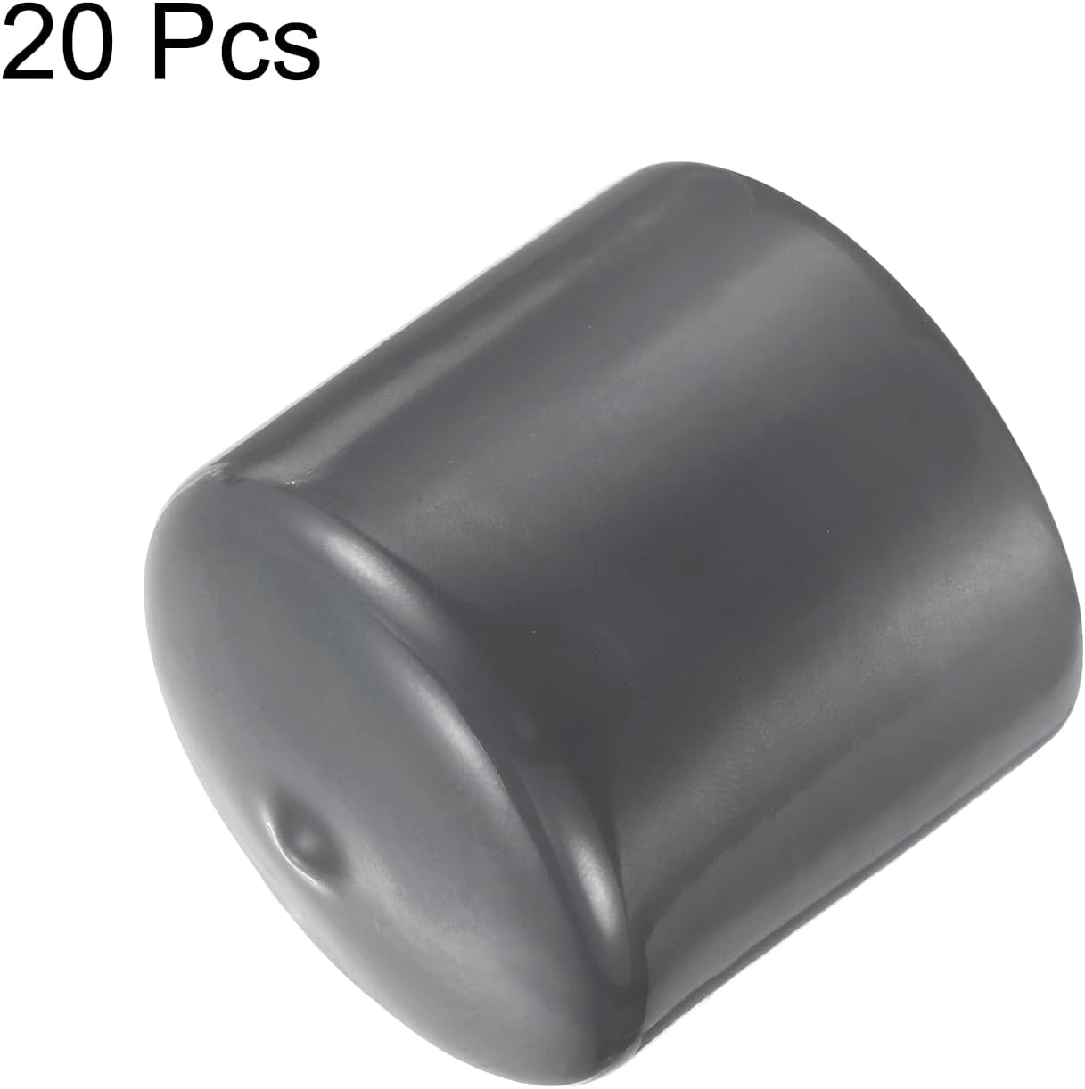uxcell 20pcs Rubber End Caps 45mm ID Vinyl Round Tube Bolt Cap Cover Thread Protectors Dark Grey
