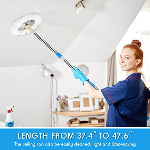 Rtteri Spin Mop Replacement Handle, 360 Rotating Telescopic Pole - Image 5