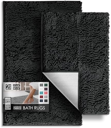 Hearth & Harbor Bathroom Rugs, Chenille Bath Mat by HearthHarbor