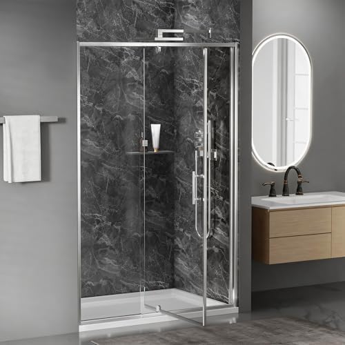Findepot 38-42" W x 71" H Pivot Glass Shower Door, Retractable Rail by FINDEPOT