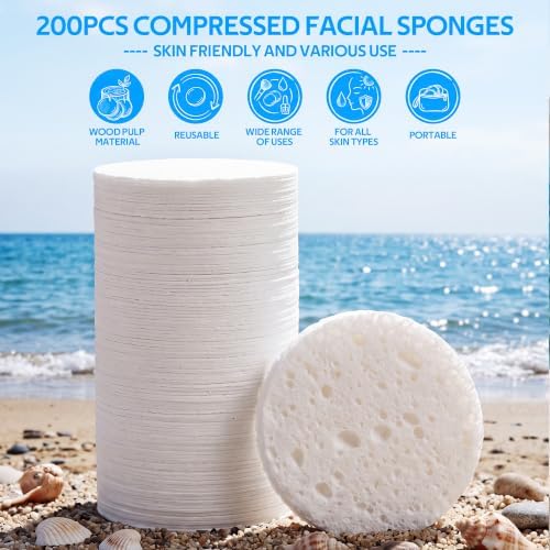 200 PCS Compressed Facial Sponges, Exfoliating Mask, Makeup Removal - Image 6
