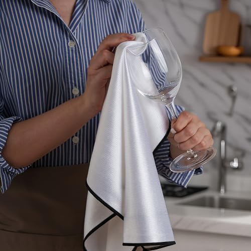 POLYTE Lint Free Microfiber Wine Glass Fine Polish Cloth 18x28 in, 2 Pack - Image 6