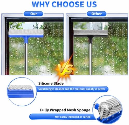 Professional Window Squeegee, 2 in 1 Squeegee Window Cleaner - Image 6