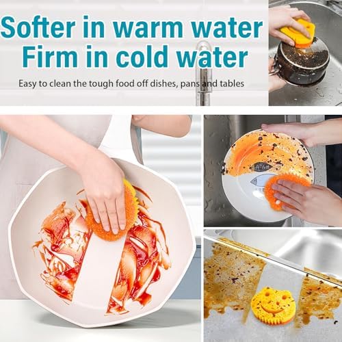5 Pack Scrub Sponge, Dual-Sided Temperature Controlled Kitchen Sponge - Image 2