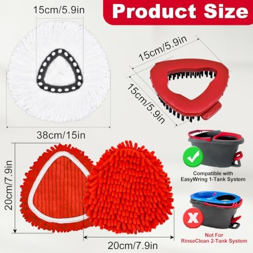 6PCS Spin Mop Heads for OCedar EasyWring 1-Tank System - Image 2
