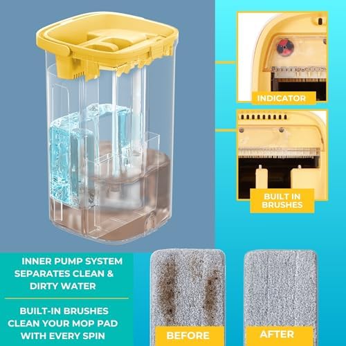 True & Tidy Flat Mop & Bucket Pump System w/Clean & Dirty Water Separation - Image 2