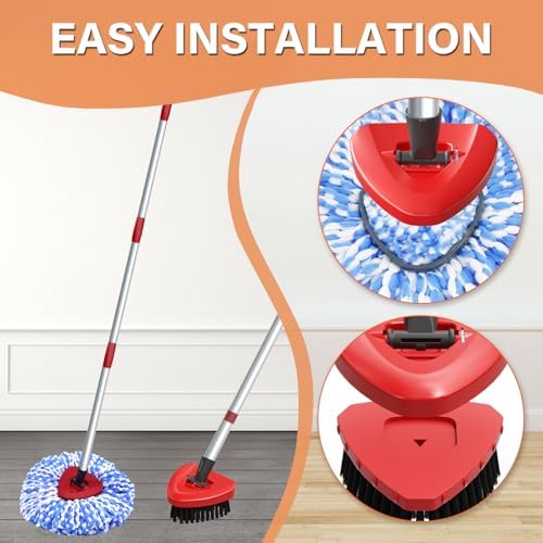 5 Pack Spin Mop Replacement for O Cedar RinseClean System-4 Heads +1 Brush - Image 4