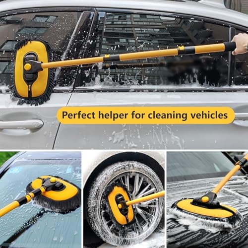 15°Curved Car Wash Brush with Long Handle, Car Wash Mop Kit - Image 3