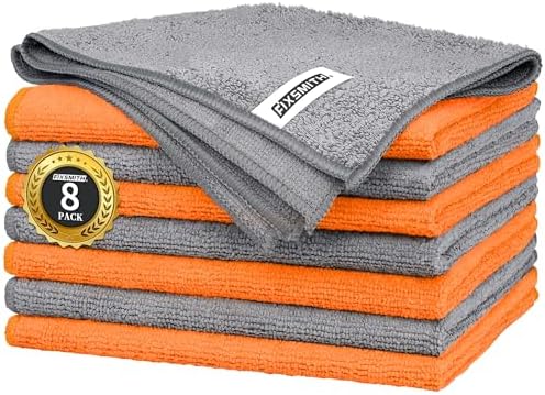FIXSMITH Microfiber Cleaning Cloth -Pack of 8, Highly Absorbent Cleaning Rags by FIXSMITH