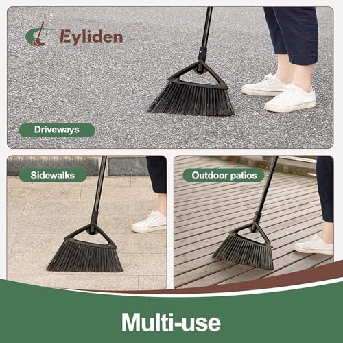 Eyliden Angle Broom with 57" Long Handle, Outdoor Indoor - Image 3