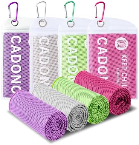 4 Pack Cooling Towel, Soft Breathable Chilly Towel, Microfiber Towels by CADONO