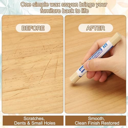 uxcell 4Pcs Wood Filler Sticks, Wood Repair Kit, Warm White - Image 4