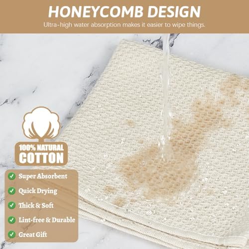 Nialnant 6 Pack Kitchen Towels, 100% Cotton Waffle Weave, 12x12 Inches - Image 4