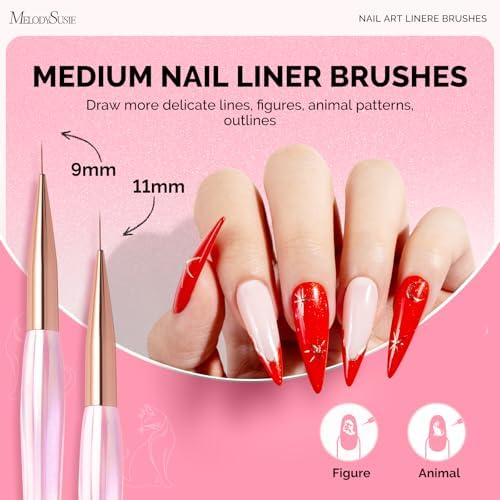 MelodySusie 5Pcs Nail Art Liner Brushes - Image 4