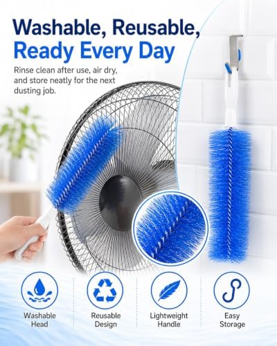 Bendable Microfiber Head Reusable Dust Remover Washable Fan Cleaner Brush Multi - Image 6
