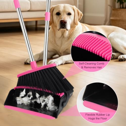 Broom and Dustpan Set, Long Handle Lightweight Dustpans - Image 6