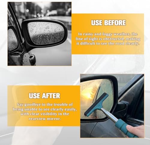 2PCS Car Side Mirror Squeegee, Retractable Vehicle Rear View Mirror Cleaning - Image 3