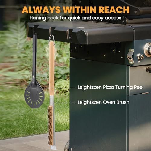 21'' Pizza Brush with Stainless Steel Stone Scraper - Image 6