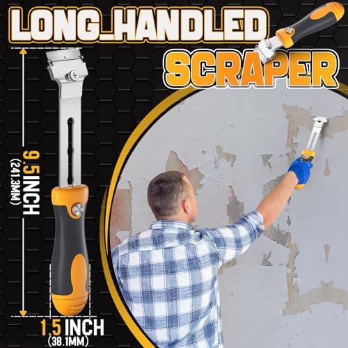 DIYSELF 12 Pack Razor Blade Scraper, Extendable Handle & 10 Extra Blades - Image 3