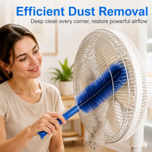 2 Pcs Bendable Fan Duster Cleaning Brush, Stiff Dense Bristles - Image 2