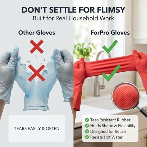 ForPro Premium Natural Rubber Gloves, Wild Cherry - Image 5
