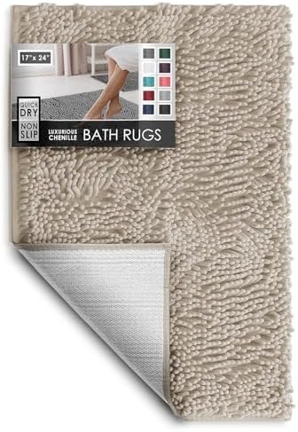 Hearth & Harbor Bathroom Rugs, Chenille Bath Mat by HearthHarbor