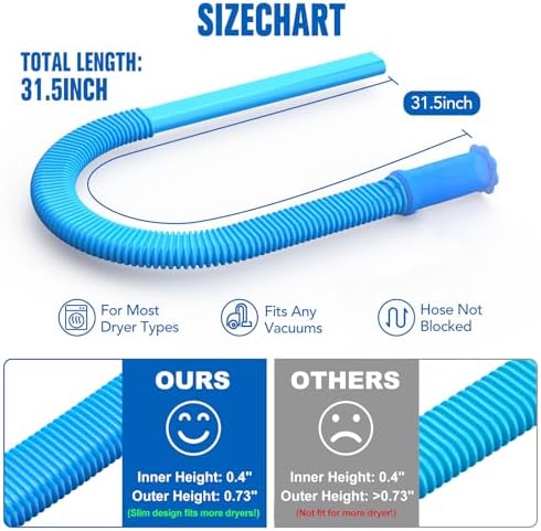 Sealegend Dryer Vent Cleaner Kit, Universal Vacuum Hose Attachment Blue - Image 6
