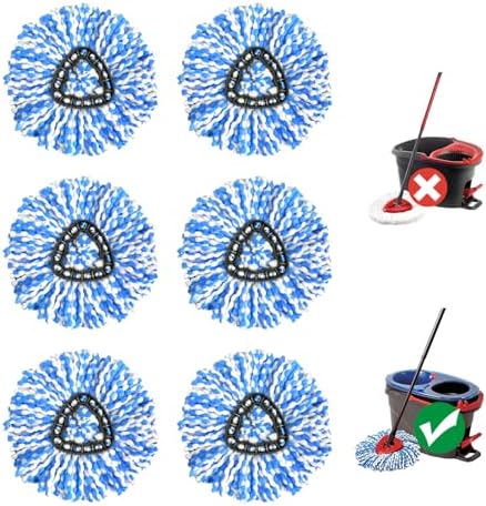 6 Pack Mop Replace Head for 2-Tank by Nuorest