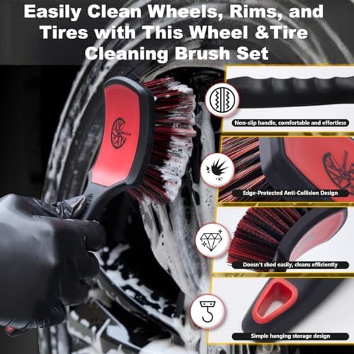 2-Pack Car Wheel & Tire Brush Set - Image 4