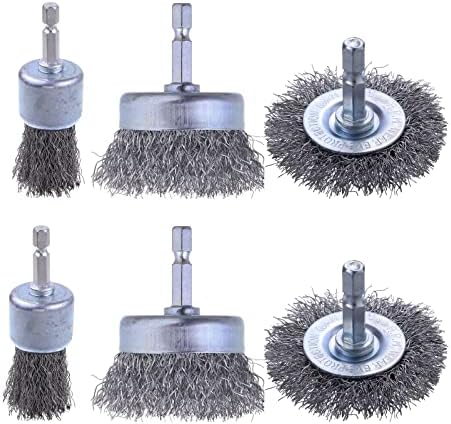 Rocaris 6 Pack Carbon Steel Wire Wheel Brush, Wire Brush by Rocaris