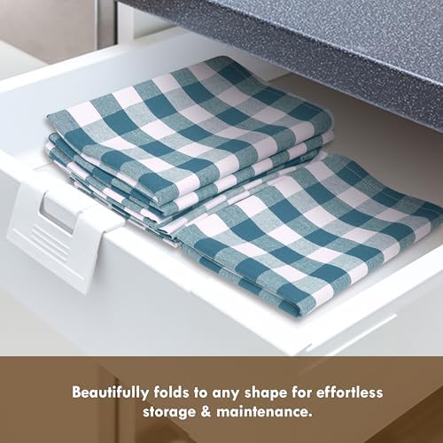 Gingham Checked Kitchen Dish Towels 12 Pack, 100% Cotton, Quick Dry Wash Rags - Image 6