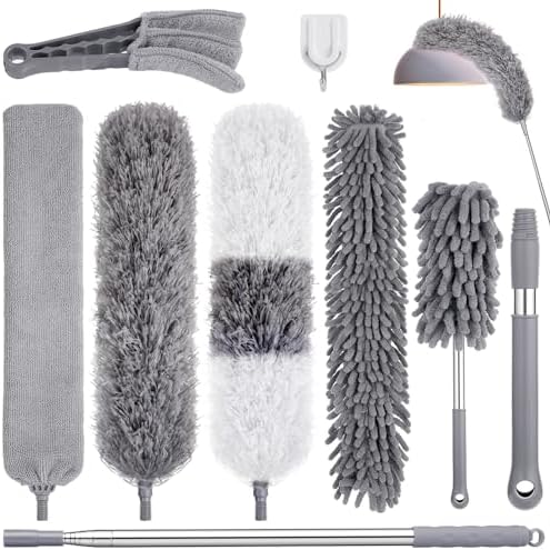 9PCS Dusters for Cleaning, Extendable Microfiber Duster by wlich