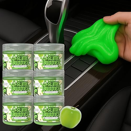 Slime Buddies Car Detailing Slime, Apple 6 Pack, Reusable Dust Remover by SlimeBuddies