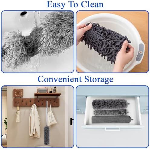 Dusters for Cleaning, Bendable Extendable Long Feather Duster for Cleaning Fan - Image 5