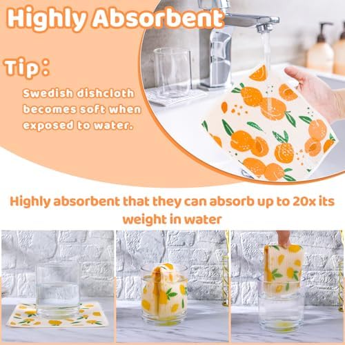 6 Pack Fruit Swedish Dishcloths - Image 4