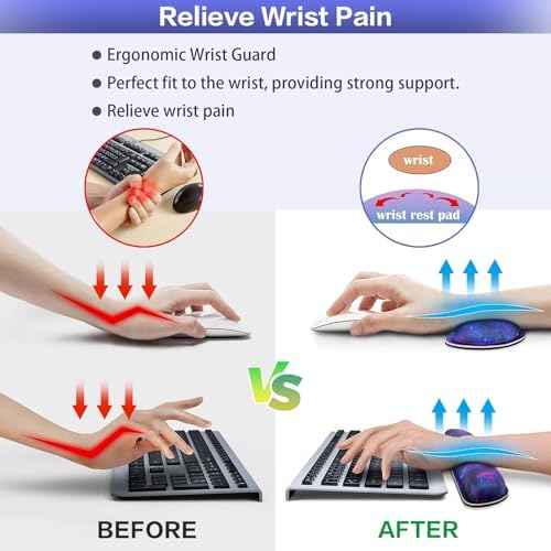 Mouse Pad Galaxy with Wrist Rest, 4-in-1 Large Mousepad Keyboard - Image 5