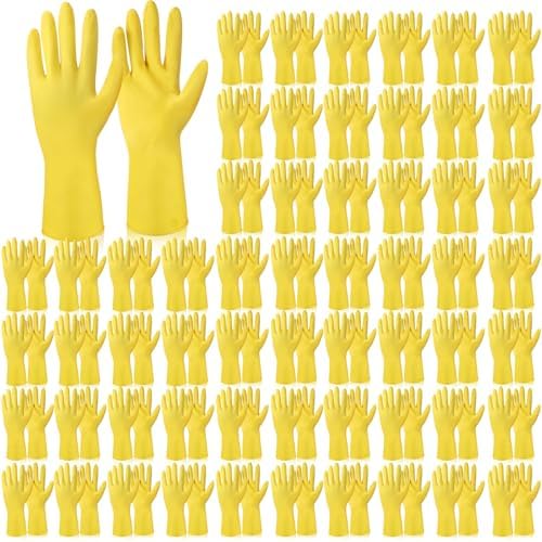 Rubber Reusable Gloves Long Household Dishwashing Gloves Kitchen Cleaning by Gandeer