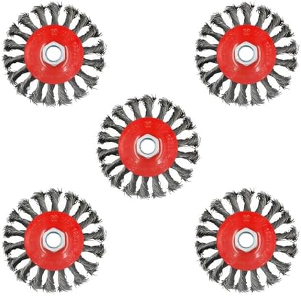 AUPREX 5 Pack 4 Inch Twist Knotted Wire Wheel Brush by AUPREX